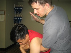 Back Blows for choking obstructed airway conscious victim with first aid and CPR re-certification Courses